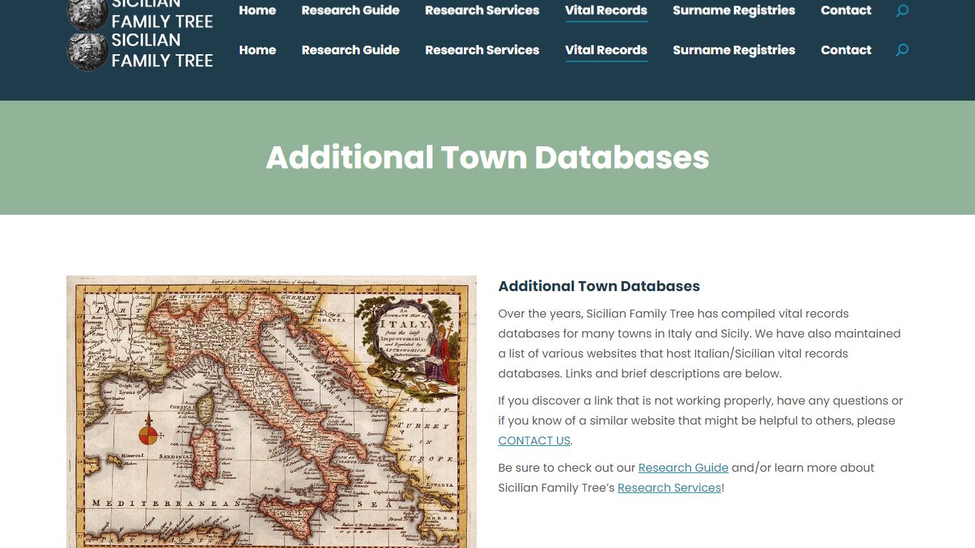 Additional Town Databases – Sicilian Family Tree