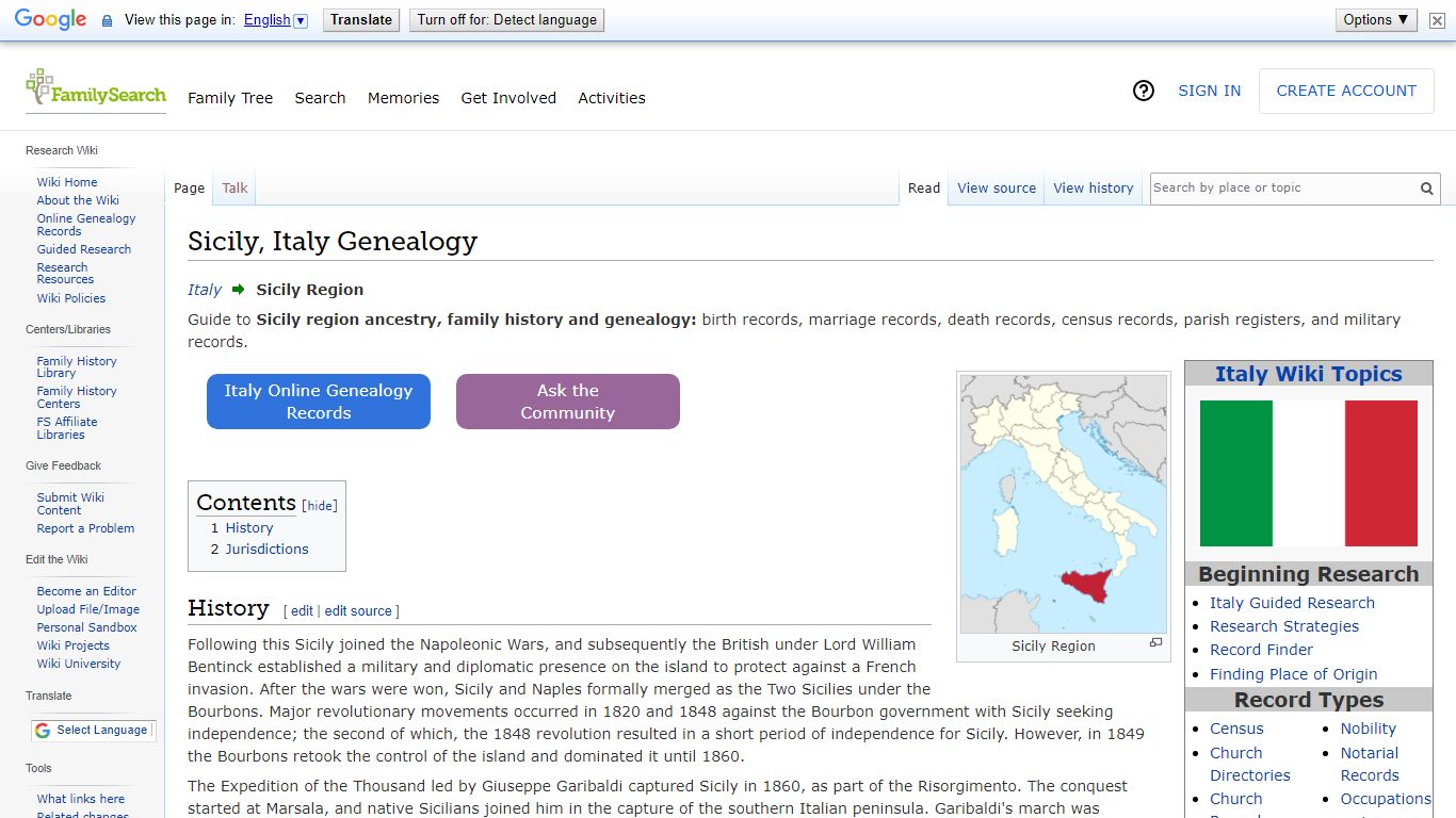 Sicily, Italy Genealogy • FamilySearch